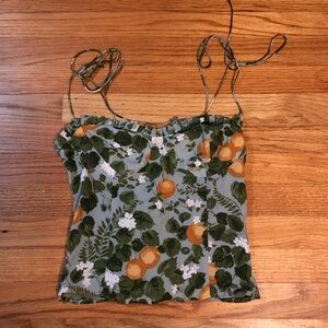 NWOT Reformation Novena cropped tank Orange grove print size 4